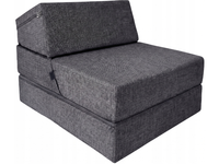 FOTEL KANAPA PUFA MATERAC rozkładany składany SOFA 80x190x15 Tkanina grafit