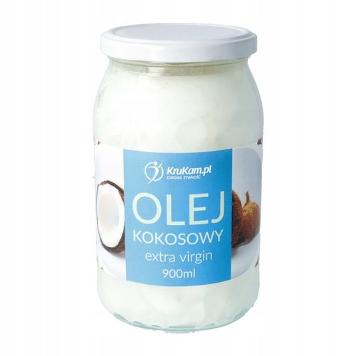 Olej kokosowy Extra Virgin Zimnotłoczony Krukam 900 ML BEZ KONSERWANTÓW na Arena.pl