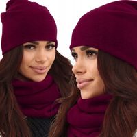 POLSKI KOMPLET DAMSKI CZAPKA BEANIE KOMIN GOLF TUBA DUŻY ZESTAW CIEPŁY 2468