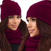 POLSKI KOMPLET DAMSKI CZAPKA BEANIE KOMIN GOLF TUBA DUŻY ZESTAW CIEPŁY 2468