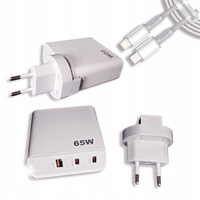 SZYBKA ŁADOWARKA SIECIOWA GaN 65W DO TELEFONU USB-C PD QC MOCNY ZASILACZ