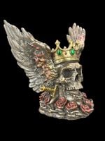 Rzeźba Czaszka Czacha Gotic ze skrzydłami ognia Veronese WU77632A4