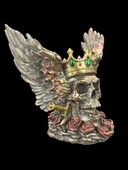 Rzeźba Czaszka Czacha Gotic ze skrzydłami ognia Veronese WU77632A4