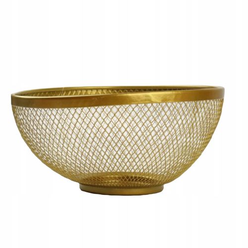 METALOWY KOSZYK ZŁOTY OKRĄGŁY MISA 26CM MISKA POJEMNIK NA OWOCE WARZYWA na Arena.pl