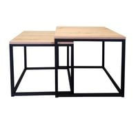 Stolik kawowy 2W1 dąb craft podstawa czarna