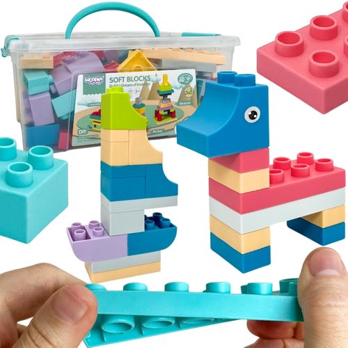 WOOPIE Klocki Soft Blocks Zestaw 99 Elementów w Pudełku na Arena.pl