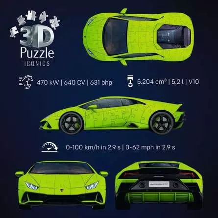 Puzzle 3D Lamborghini Huracn EVO-Verde na Arena.pl