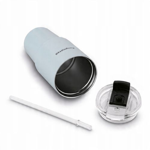 KUBEK TERMICZNY ze słomką PRÓŻNIOWY Niebieski Konighoffer Davos 420 ml na Arena.pl