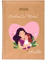 KALENDARZ A5 2026 DZIENNY KSIĄŻKOWY Z NADRUKIEM prezent dla mamy + imię
