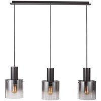 LAMPA wisząca JAVIER MD17076-3B BK Italux szklana OPRAWA listwa ZWIS tuby przydymione