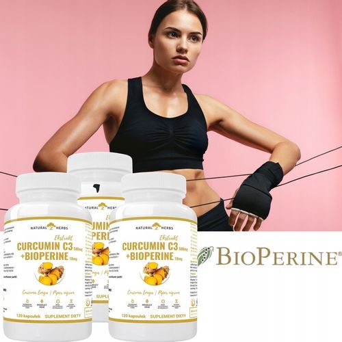 KURKUMINA + PIPERYNA CURCUMIN C3 turmeric 3x120k na Arena.pl