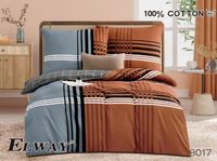 Pościel ELWAY satyna bawełniana 160x200cm SZARO BRĄZOWA 8017