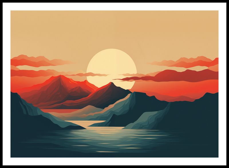 Plakat 84x59,5cm Zachód Słońca nad Górami zdjęcie 3