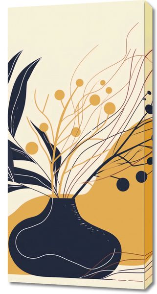 Obraz 50x100cm Spokój Ciemnych Liści zdjęcie 1