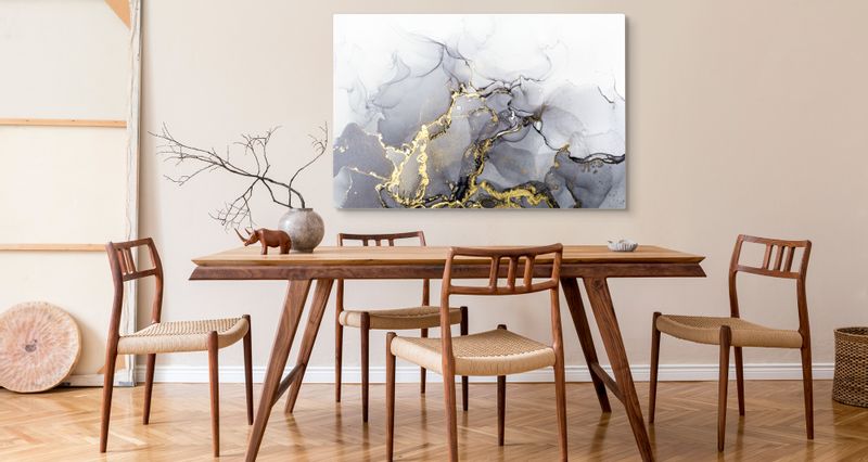 Obraz Ścienny MARMUR Abstrakcja Elementy Złota Akwarele 100cm x 70cm zdjęcie 6