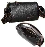 Elegancka torebka skórzana czarna damska na ramię listonoszka