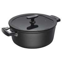 Garnek Fiskars Hard Face 5 l z nieprzywierającą powłoką i szklaną pokrywką