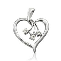 SREBRNY WISIOREK SERDUSZKO Z CYRKONIAMI SREBRO PRÓBY 925