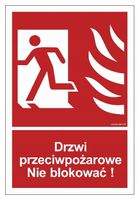 Bc057 Drzwi Przeciwpożarowe. Nie Blokować! Lewostr