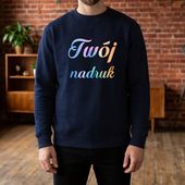 Bluza crewneck granatowa z Twoim nadrukiem L
