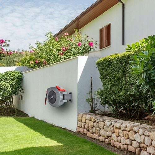 WĄŻ OGRODOWY NA BĘBNIE AUTOMATYCZNE ZWIJANIE 3/4 1/2 ZWIJACZ BĘBEN WĄŻ na Arena.pl