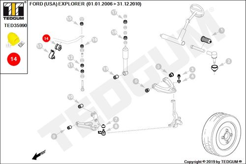 FORD EXPLORER PU TULEJA STABILIZATORA PRZEDNIEGO na Arena.pl