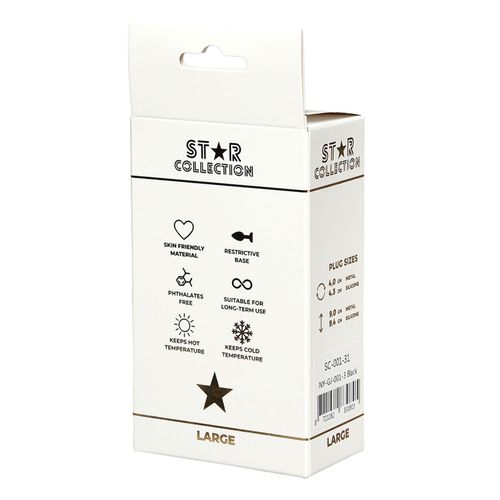 Star Collection - Black Silicone Anal Plug L - Clear Stone na Arena.pl