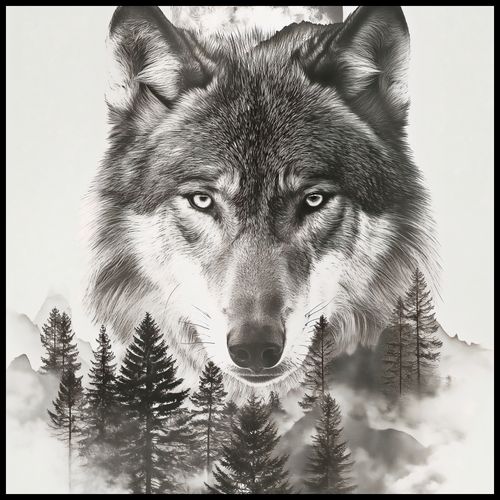 Plakat 80x80cm Wilczy Duch Lasu na Arena.pl