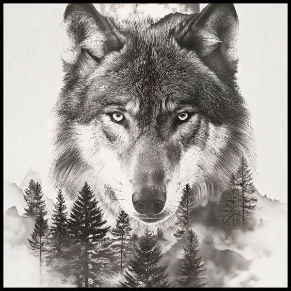 Plakat 80x80cm Wilczy Duch Lasu zdjęcie 2