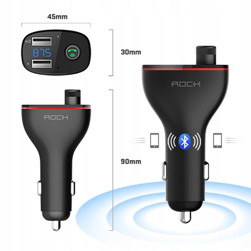 ROCK Ładowarka Samochodowa Transmiter BLUETOOTH FM MP3 na Arena.pl