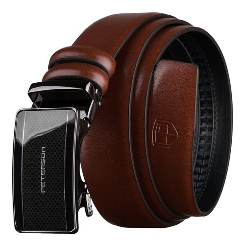 brązowy pasek męski z automatyczną klamrą wykonany na Arena.pl