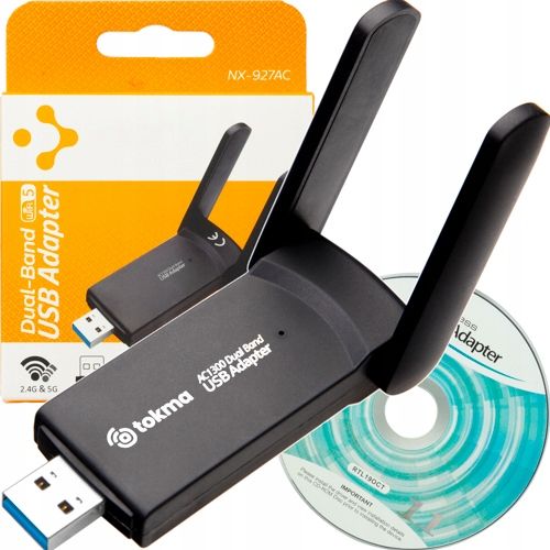 AC1300 ADAPTER KARTA SIECIOWA WiFi Wi-Fi NA USB Z ANTENAMI 1300Mbps 5GHz zdjęcie 1