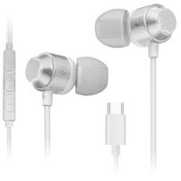 Słuchawki przewodowe douszne USB Typ-C MAG-C Airbass (biały)