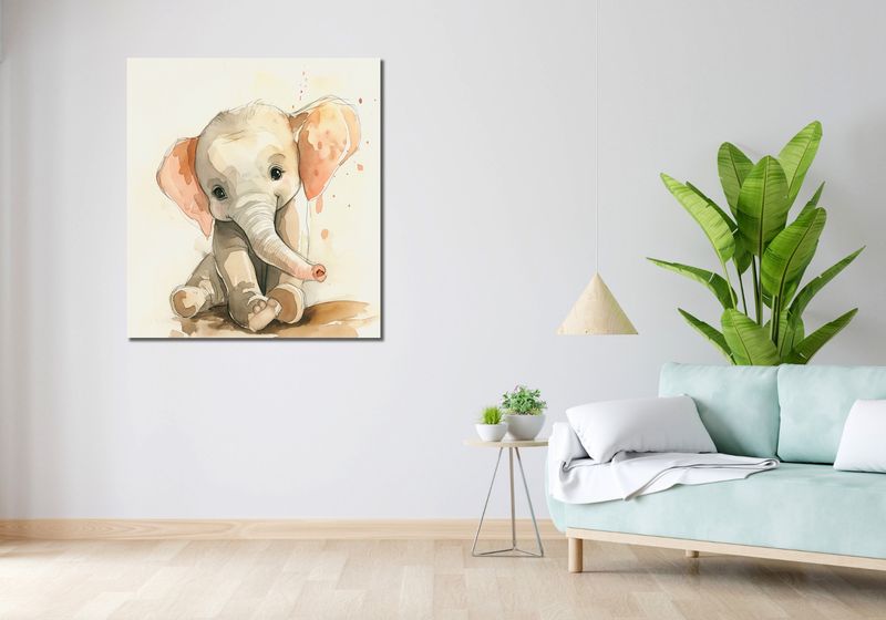 Obraz 90x100cm Siwy Słonik zdjęcie 2