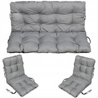 Poduszki szare na meble ogrodowe 140x110 zestaw