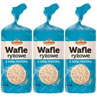 Eurowafel Wafle ryżowe z solą morską 100 g x 3 sztuk