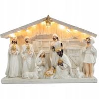 SZOPKA BOŻONARODZENIOWA KAMIENNA PODŚWIETLANA Z FIGURAMI