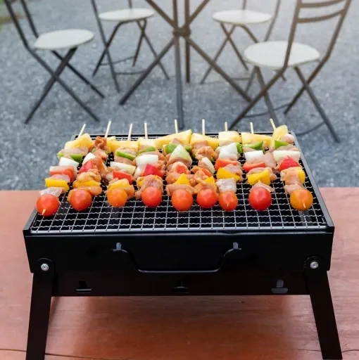 GRILL TURYSTYCZNY PRZENOŚNY SKŁADANY WALIZKA Kempingowy Prostokatny zdjęcie 5