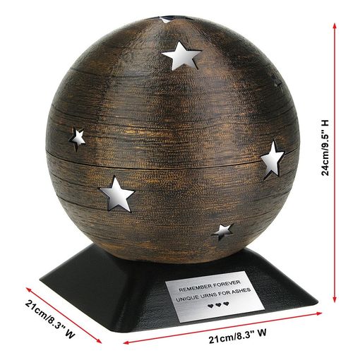 Urna ze srebrnymi gwiazdami, urna kremacyjna w kształcie kuli na Arena.pl