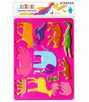 SZABLON PLASTIKOWY ZWIERZĘTA RÓŻOWY 1051