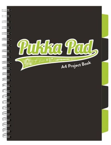 KOŁOZESZYT A4 100 # PUKKA PROJECT BOOK BLACK & LIME zdjęcie 1