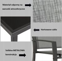 Zestaw MEBLE OGRODOWE do ogrodu na taras – kanapa, krzesła, stolik, 4 ELE