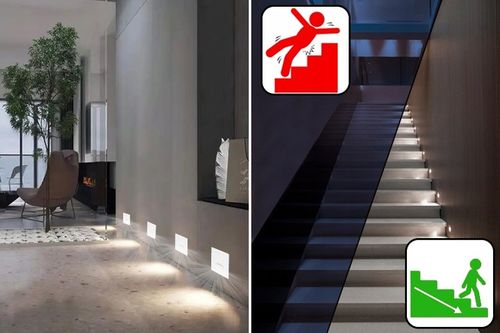 KWADRATOWA LAMPKA LED OŚWIETLENIE SCHODOWE OPRAWA LED NA SCHODY 230V na Arena.pl