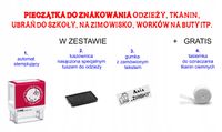 PIECZĄTKA DO OZNACZANIA UBRAŃ ODZIEŻY TKANIN szkoła przedszkole szpital itp