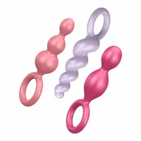 satisfyer booty call plugs zestaw 3 silikonowych modeli multi color