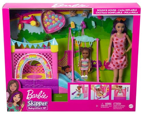 BARBIE SKIPPER LALKA OPIEKUNKA PLAC ZABAW HUŚTAWKA ZAMEK DMUCHANY ROWEREK na Arena.pl