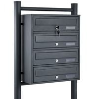 15864 Wolnostojąca skrzynka lokatorska pocztowa 4 wrzuty grafitowa