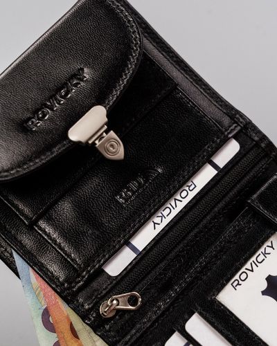 skórzany portfel damski z ozdobnym zapięciem - rovicky na Arena.pl