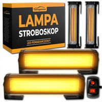 Lampa Stroboskop LED w Atrapę Auto Laweta 12V 24V Pilot 19-Trybów Mocna