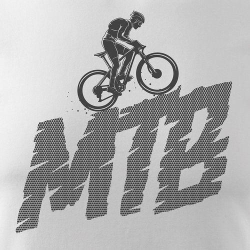 Koszulka rowerowa na rower z rowerem górskim MTB męska biała REGULAR M na Arena.pl
